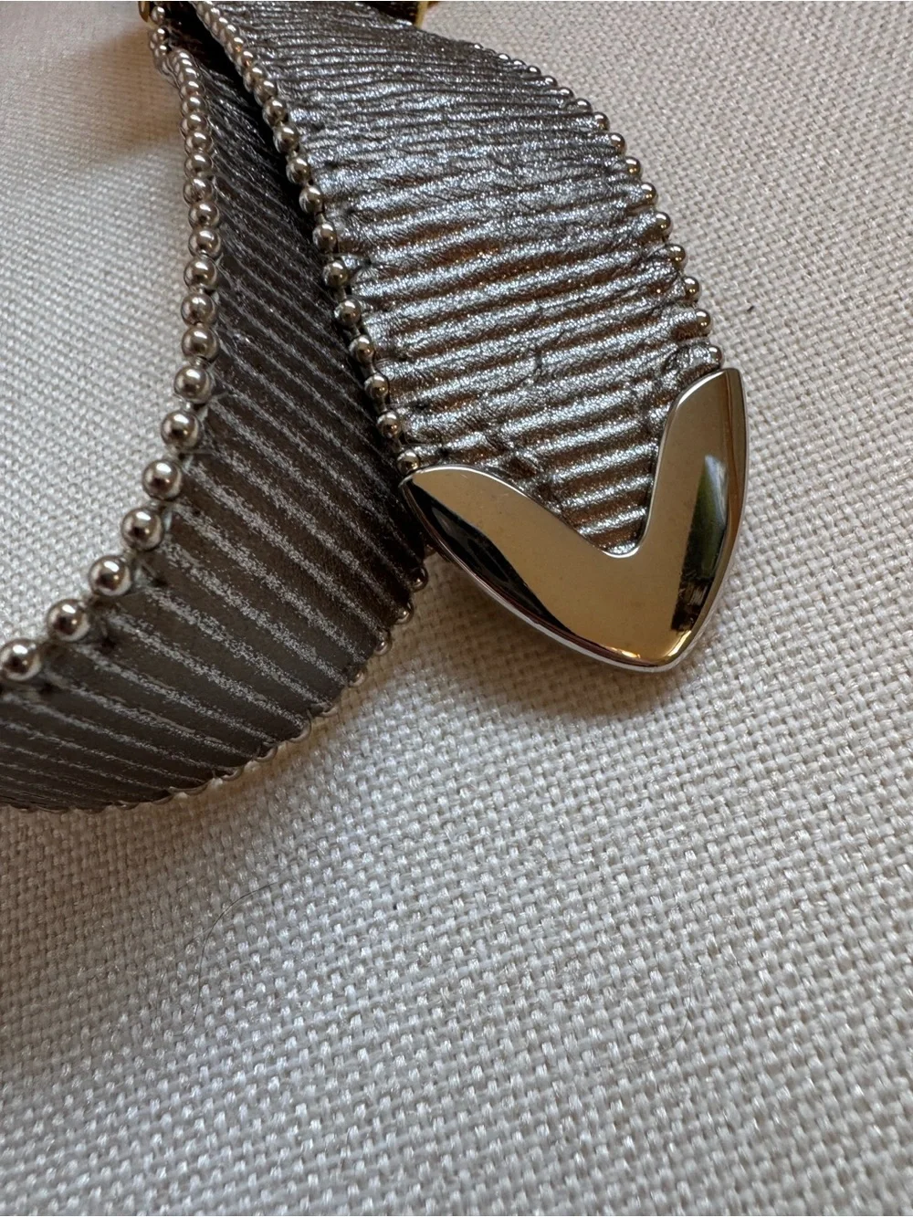 Vintage Belts by Simon Metallic Mixed Metal Belt 29